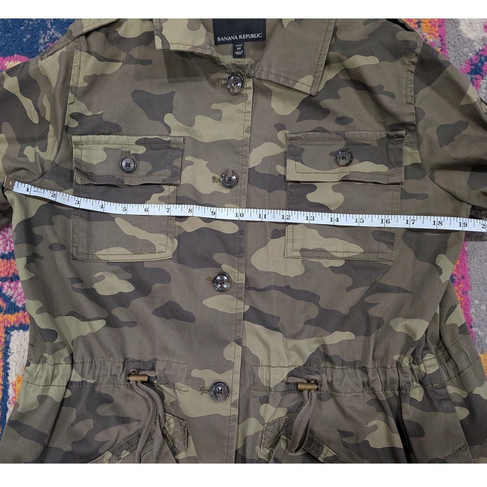 BANANA REPUBLIC Womens‎ Camouflage Utility Field Jacket Petite MEDIUM Green Camo - Picture 5 of 6